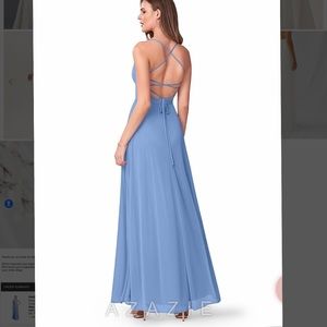 Azazie Kelis Dress Steel Blue